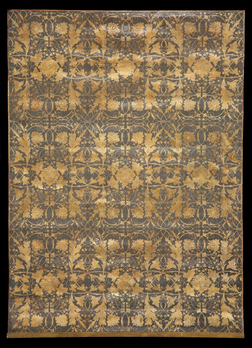 Wallhanging, 2003 Recreating a 1850s Design by Jacques Dulud, Leather Embossed