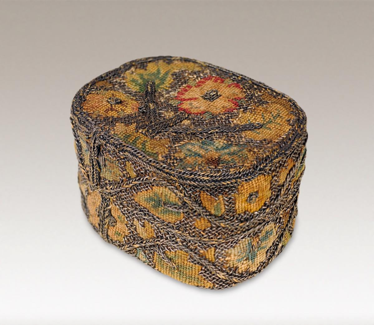 Embroidered Trinket Box, 17th Century