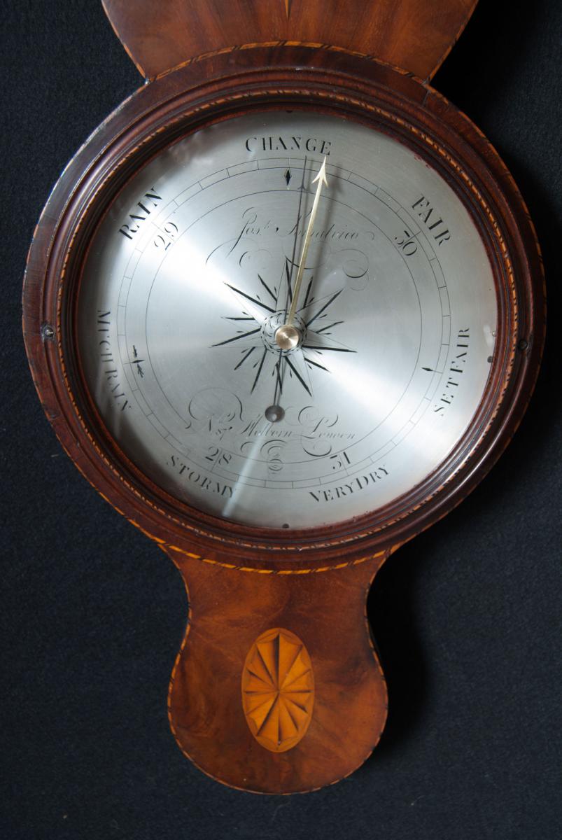 Joseph Somalvico - London. Outstanding 18th Century mahogany Wheel Barometer.