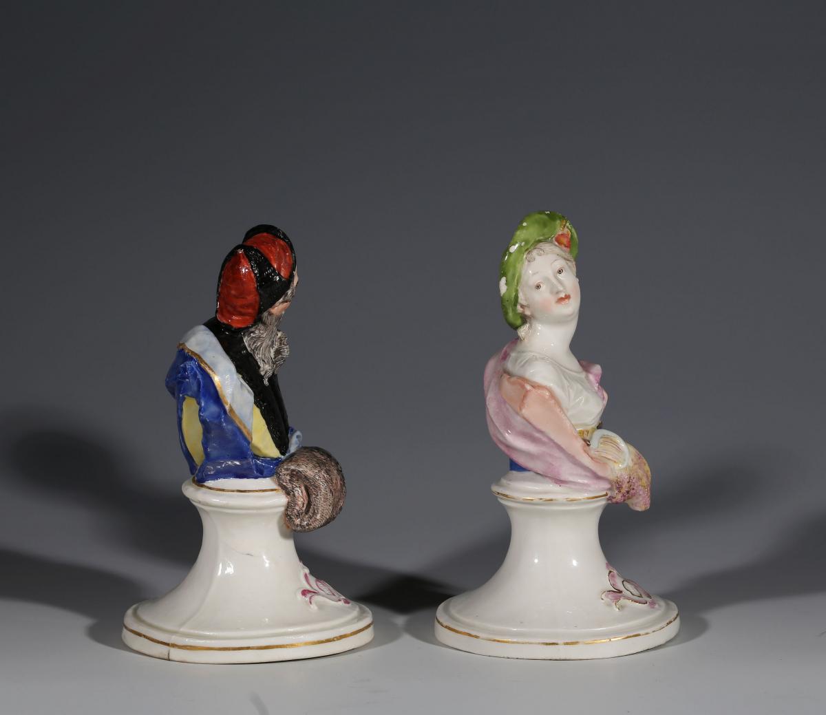 Two Nymphenburg Busts of Summer and Winter, Modelled by Franz Anton Bustelli
