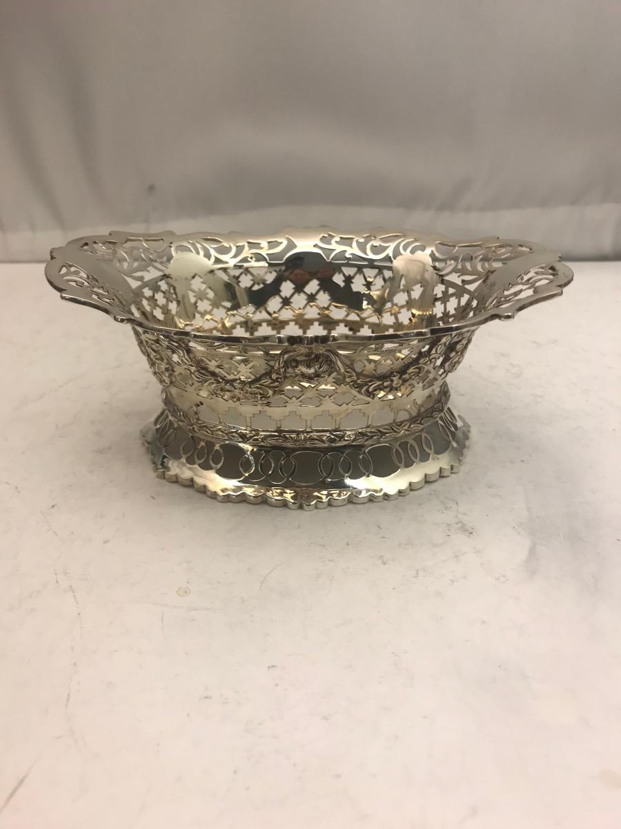 Antique Sterling Silver pierced dish