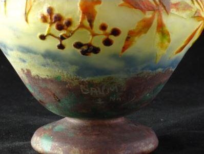 Daum Vase decorated with Vigne Vierge