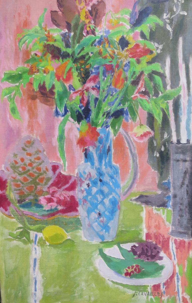 Jules Cavailles - Still Life with Blue Vase