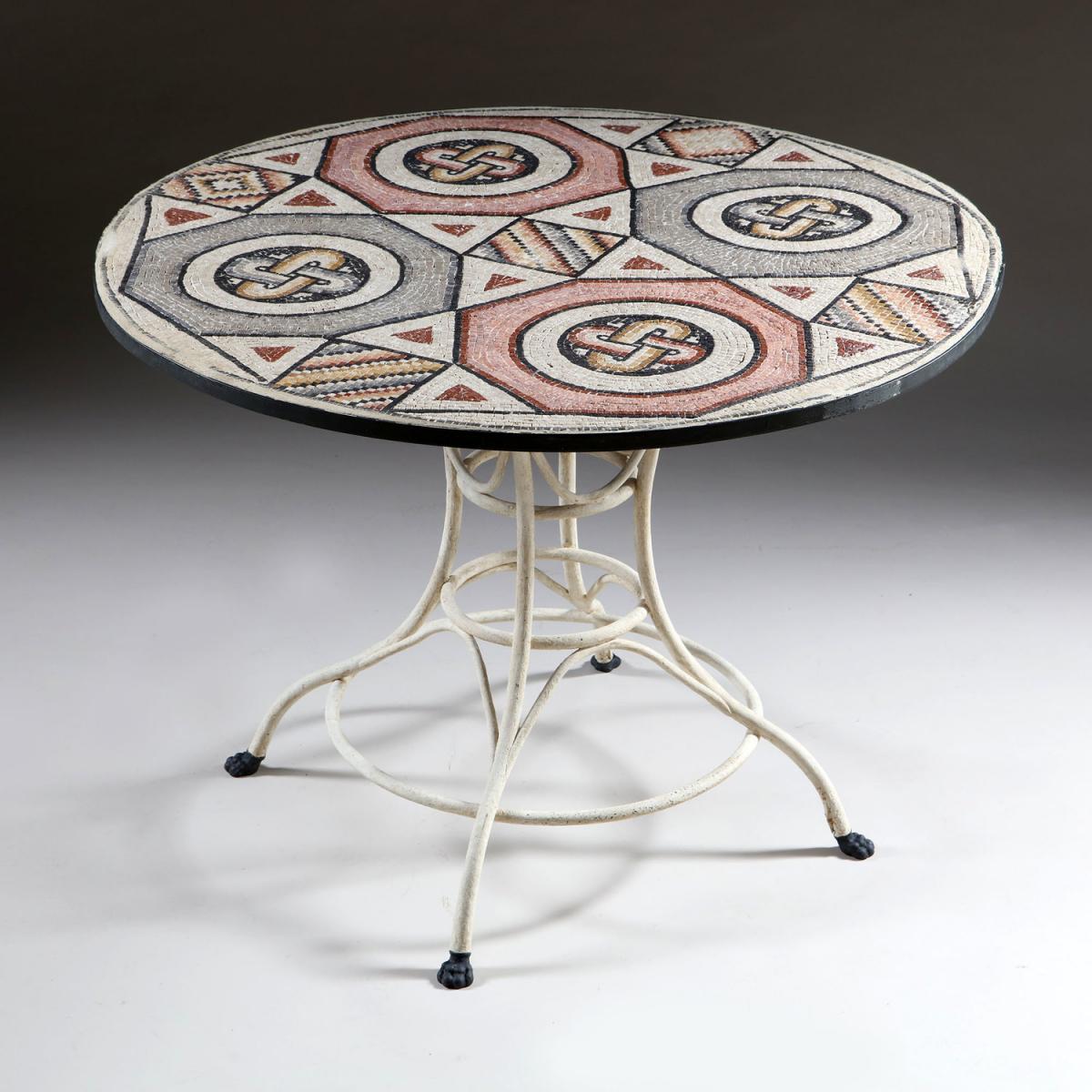 An Unusual Mosaic Topped Centre Table