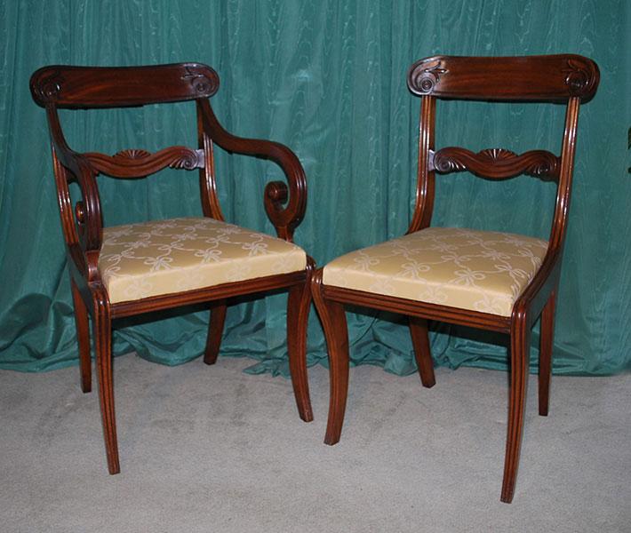 An attractive, high quality set of ten mahogany Regency dining chairs