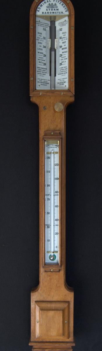 Negretti & Zambra - London. 19th Century oak ‘Admiral Fitzroy’s Storm Barometer’