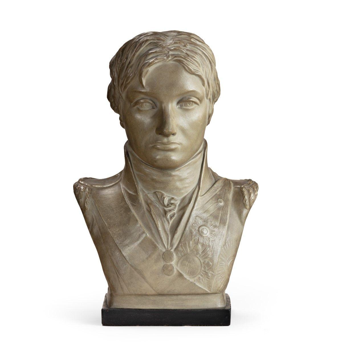 A plaster portrait bust of Lord Nelson after Anne Seymour Damer