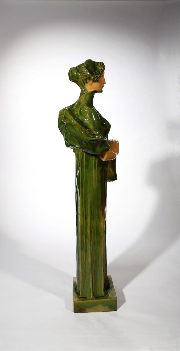 A Large Glazed Pottery Figure of Fate, By Michael Powolny