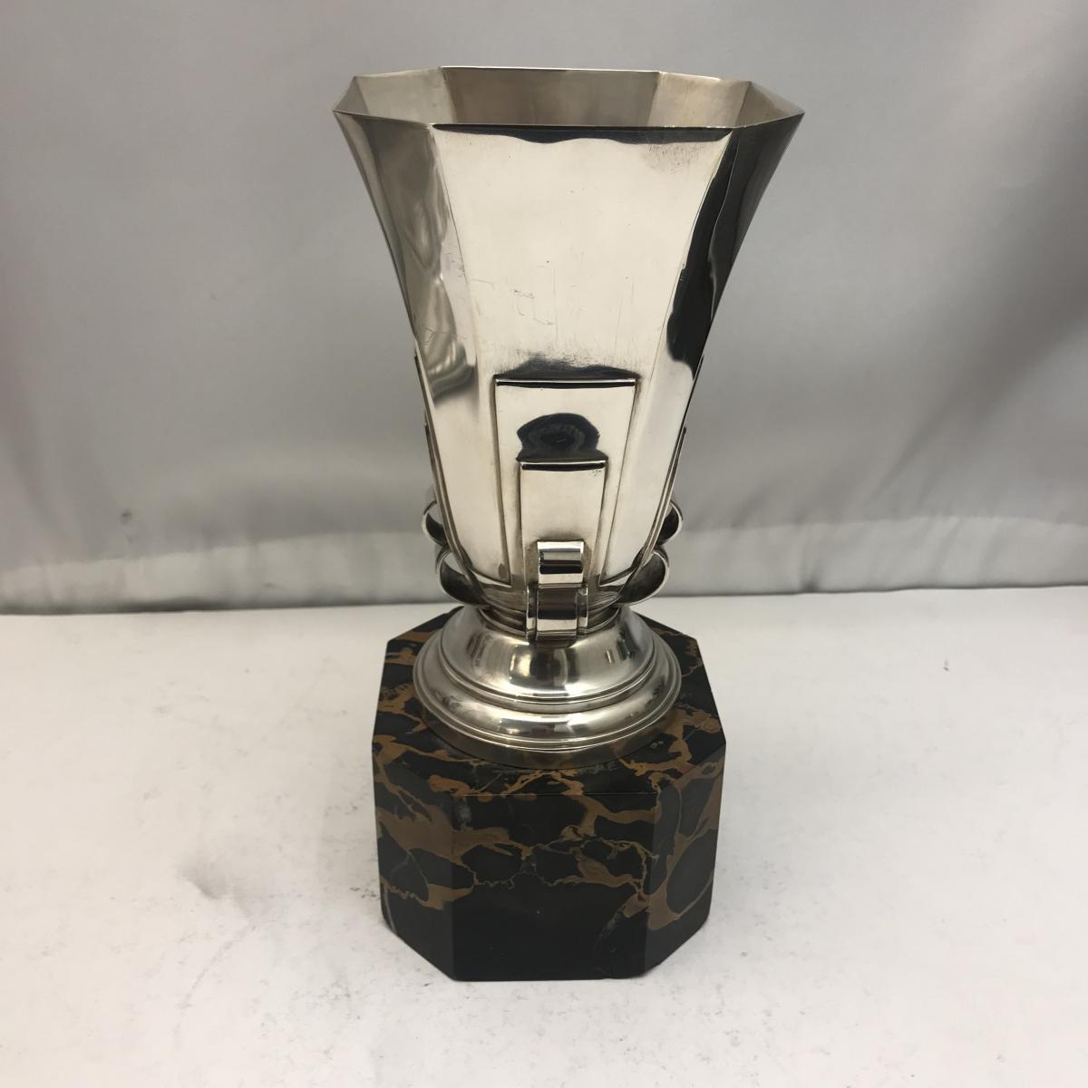 Antique silver and marble Trophy