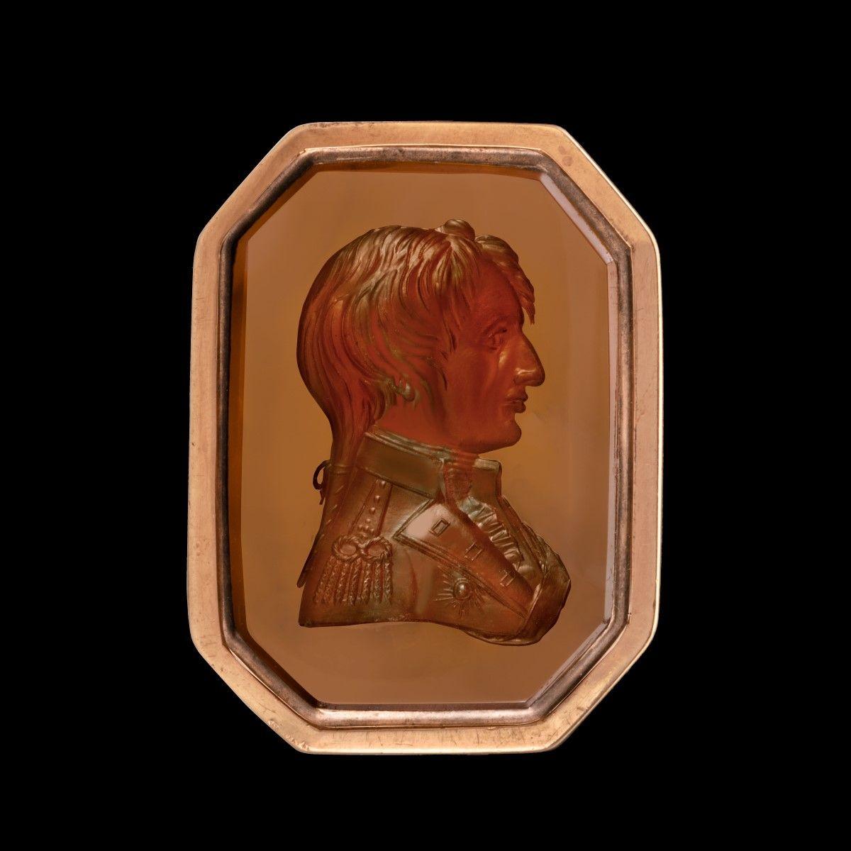 A hardstone intaglio portrait seal of Admiral Viscount Nelson