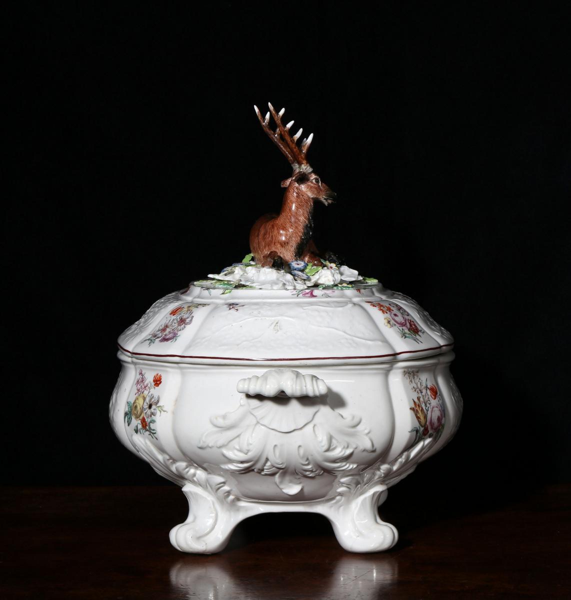 A Chelsea Tureen, Cover and Stand