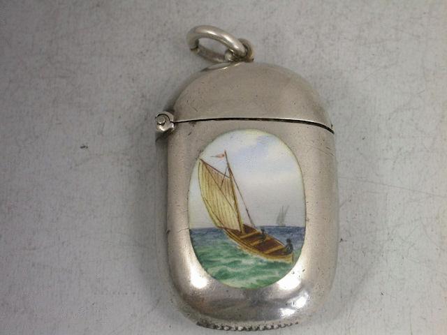 Victorian Silver Sailing Barge Vesta Case