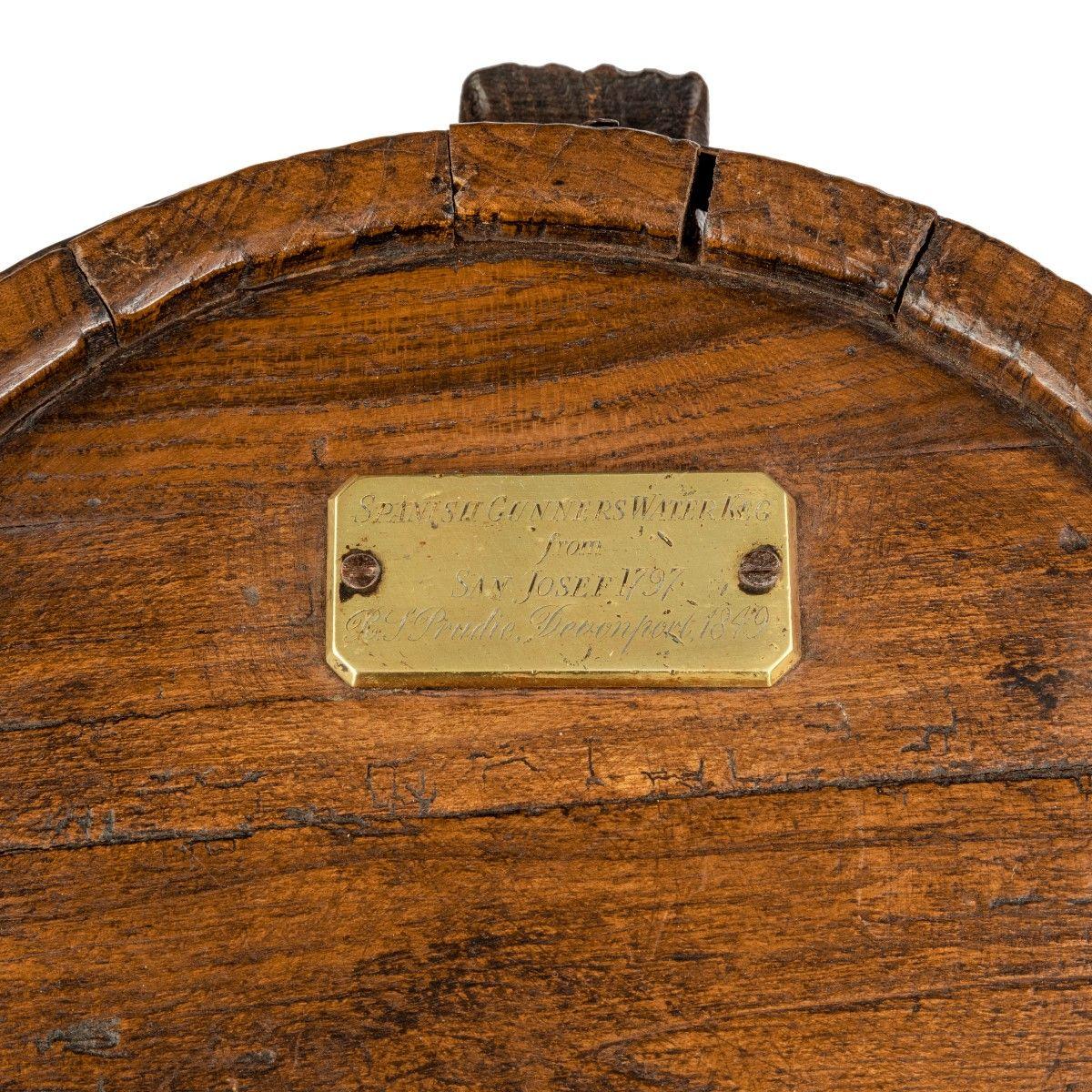 An oak water keg from San Josef captured at the Battle of Cape St. Vincent