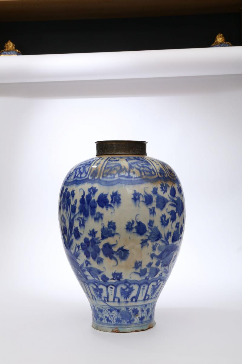 A Safavid Blue and White Vase, Probably Kerman, Iran