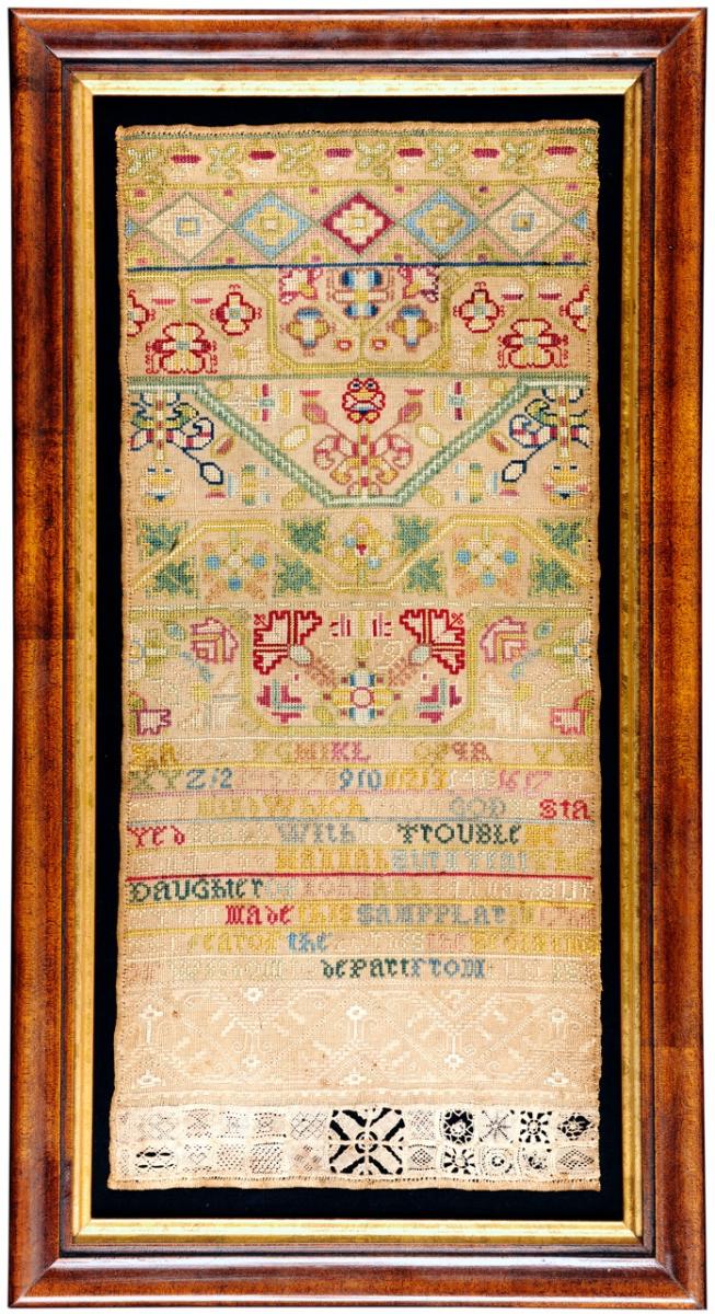 Important early eighteenth century Quaker sampler worked by Hannah Burnyeat