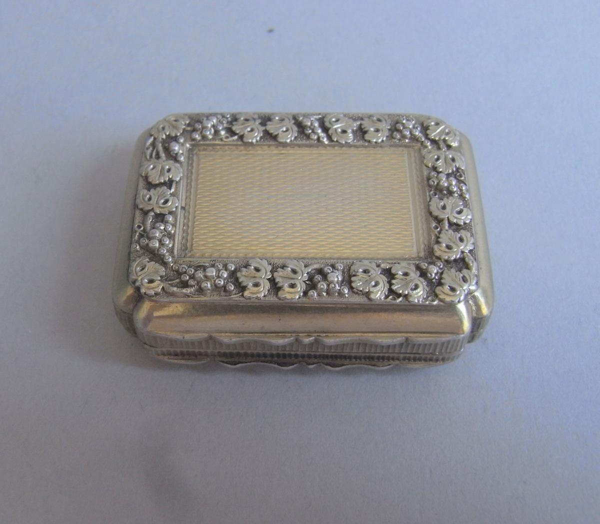 An exceptionally fine George III Silver Gilt Vinaigrette made in Birmingham in 1816 by Matthew Linwood