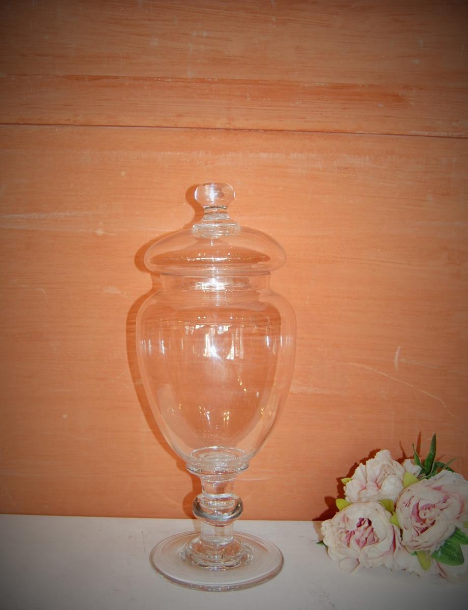 19th Century Glass Apothecary Jar and Cover