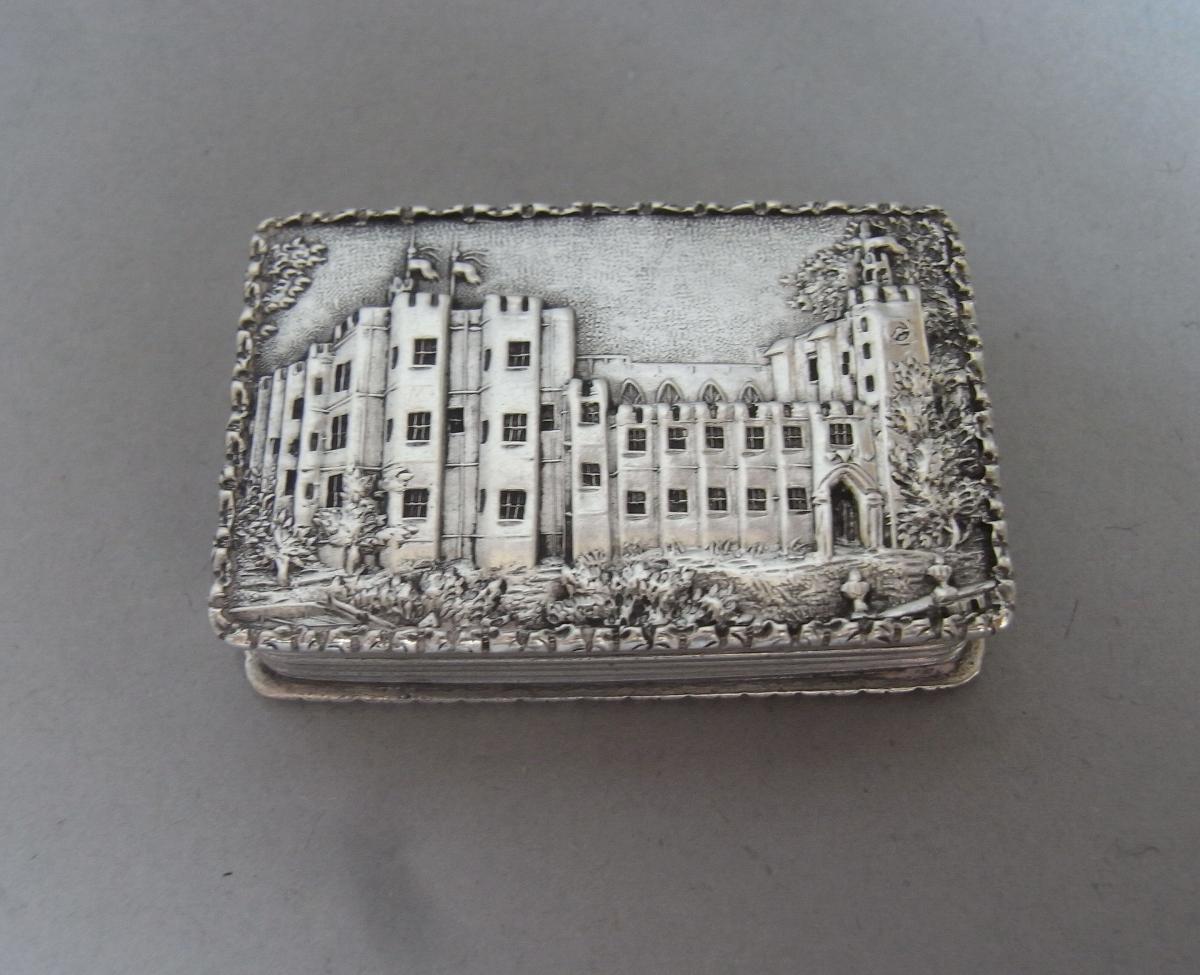 Kenilworth Castle Nathaniel Mills. An extremely fine Castle Top Vinaigrette made in Birmingham in 1837