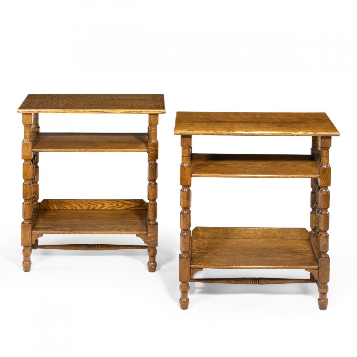 A Matched Pair of Oak Side Tables Attributed to Liberty’s