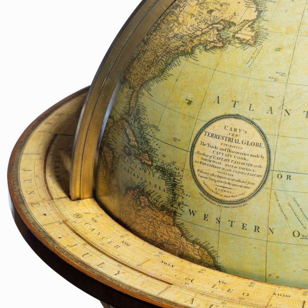 A pair of George III 21 inch globes by J&W Cary, dated 1815 and 1800
