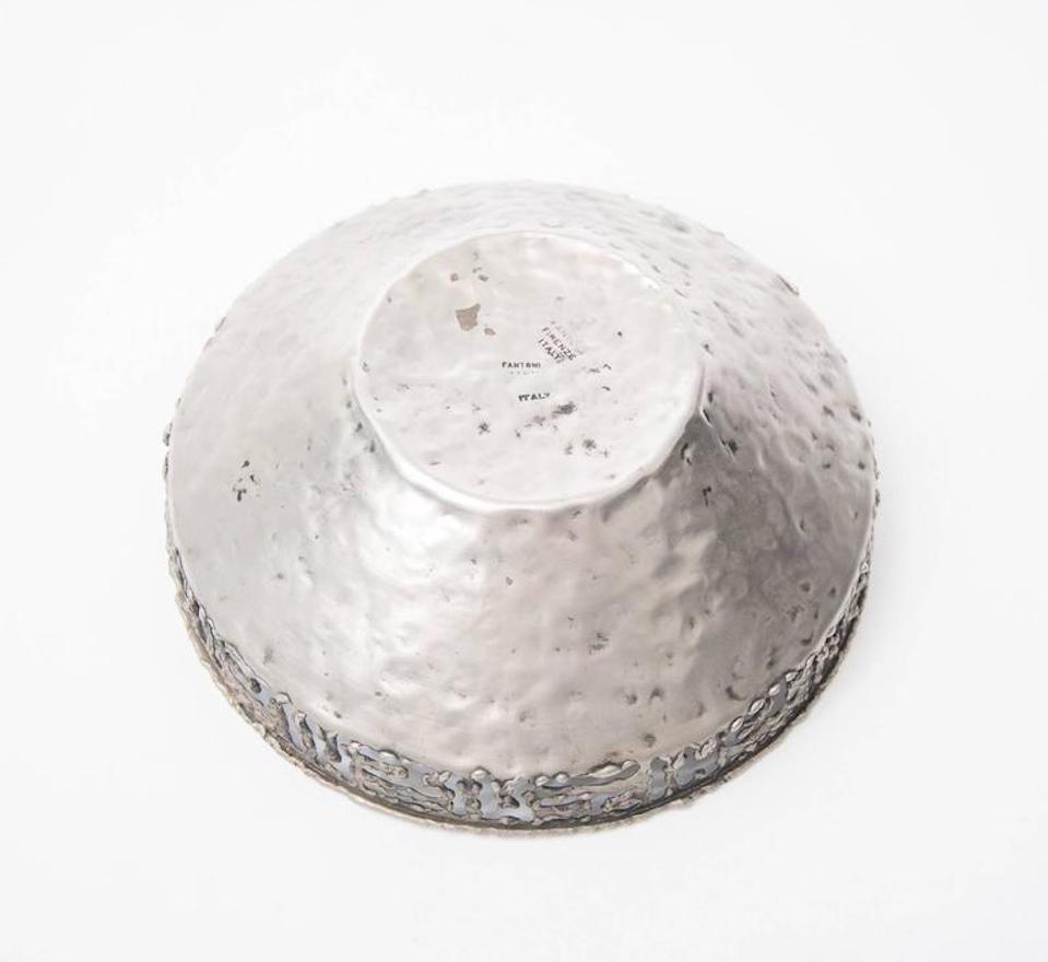 Torch Cut and Hammered Metal Bowl by Marcello Fantoni