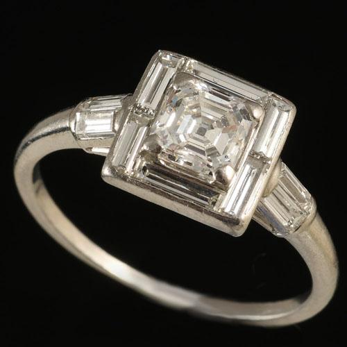 Art Deco Platinum Ring, Circa 1920