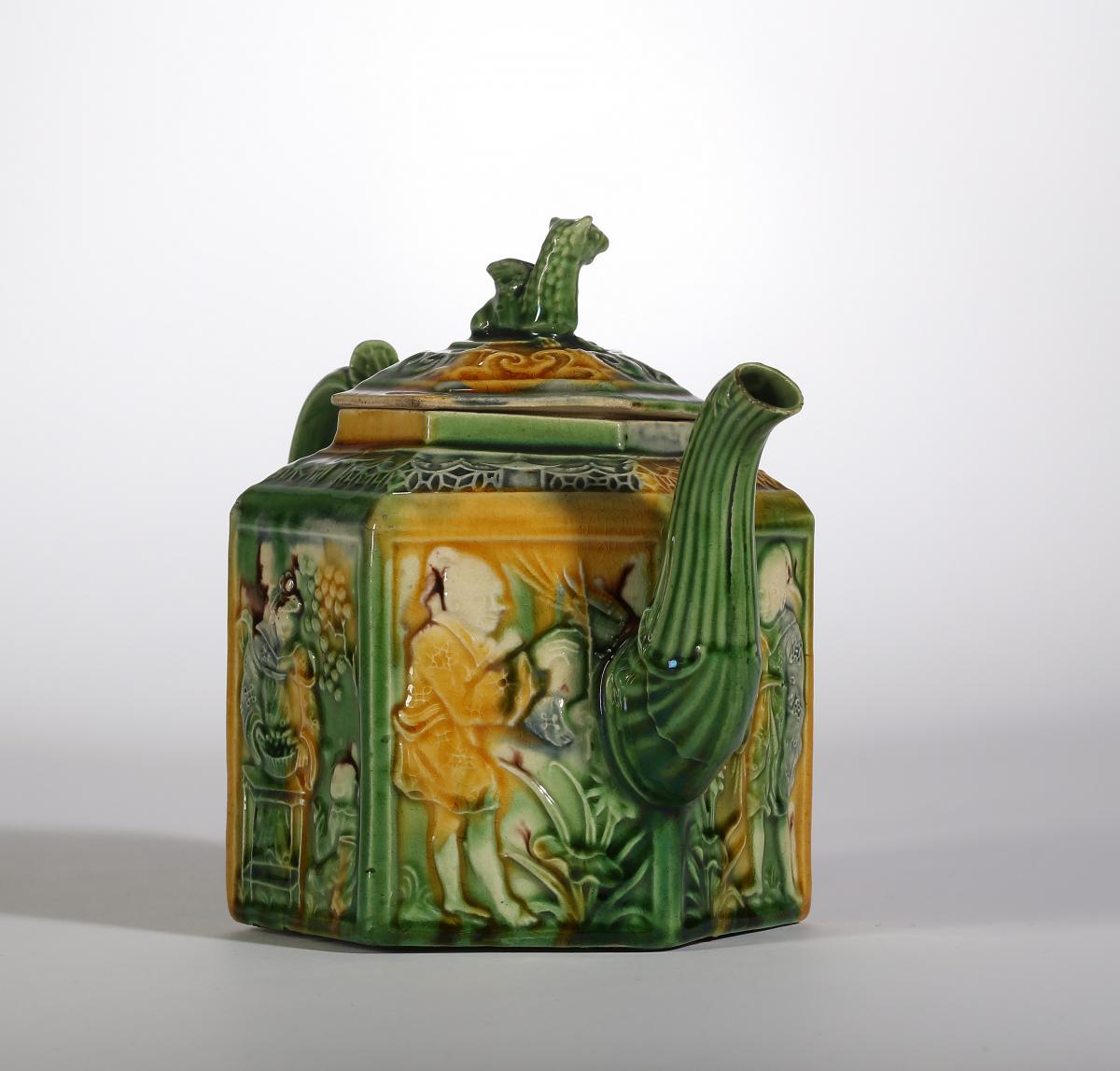 A Staffordshire Chinoiserie Teapot