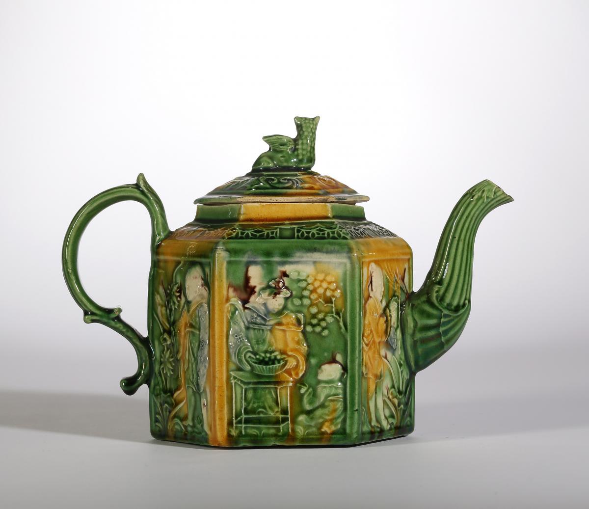 A Staffordshire Chinoiserie Teapot