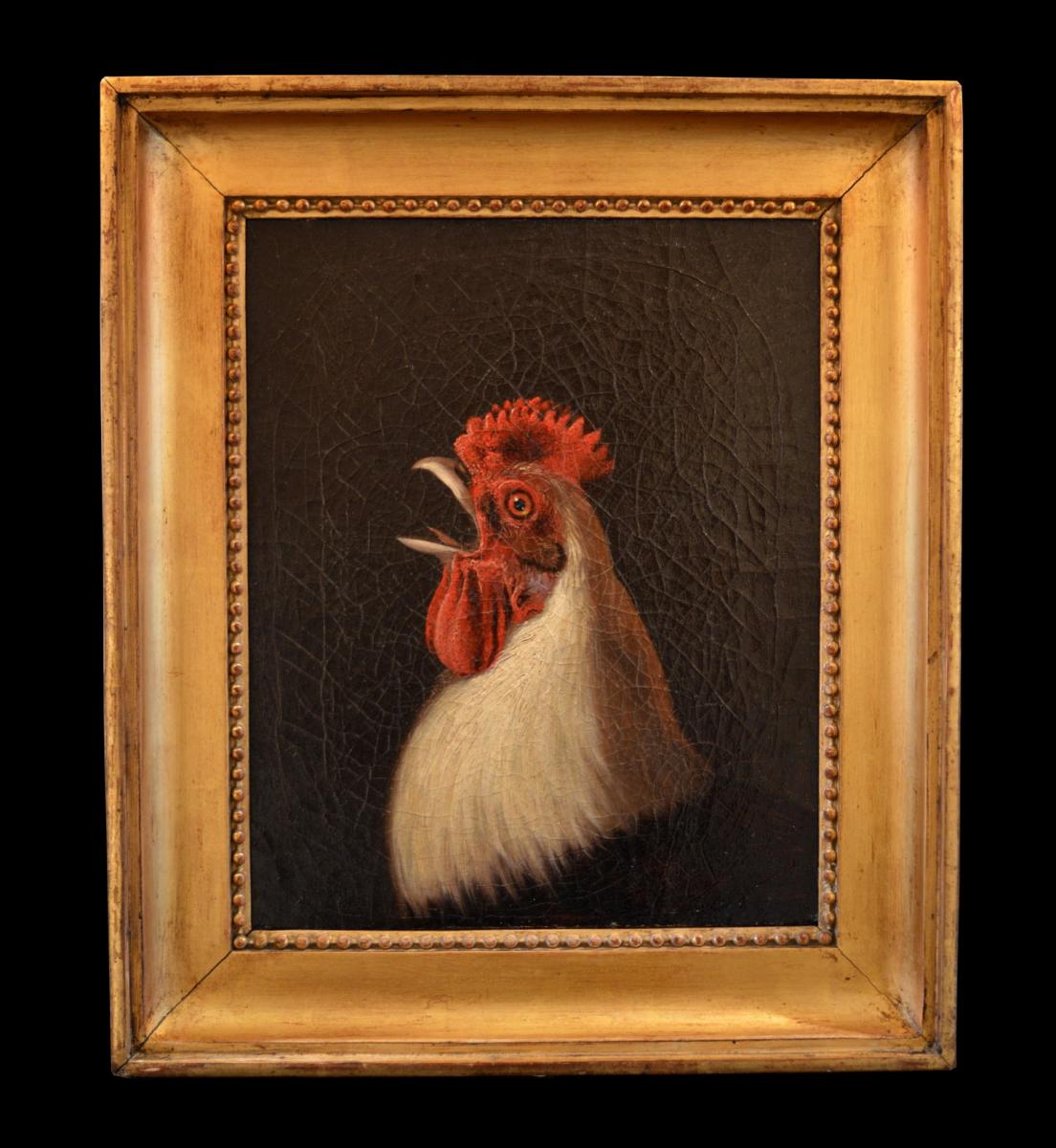 A Naive Oil Painting of an Ixworth Cockerel