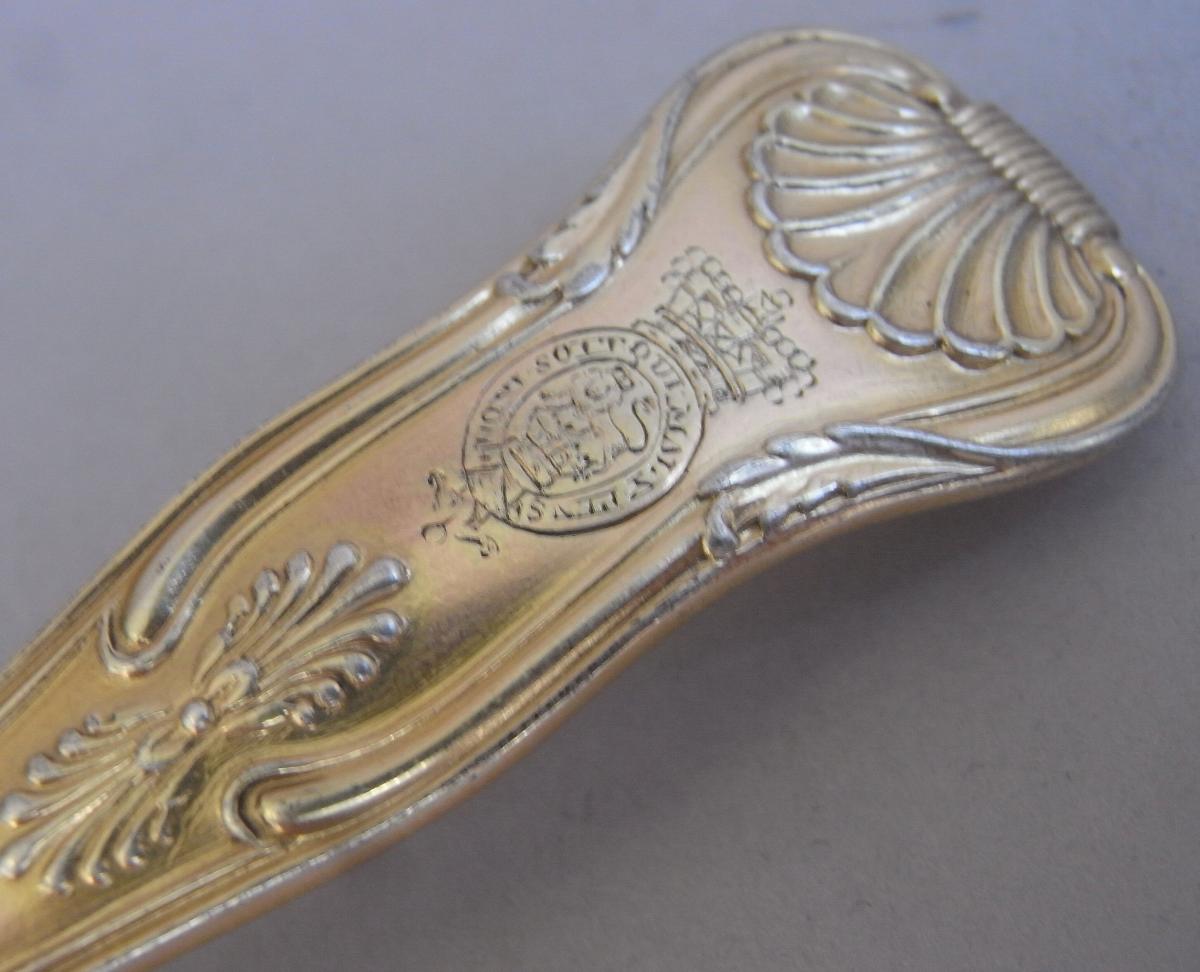 A Very Fine George IV Silver Gilt Sifter Spoon Made in London in 1822 by William Eley & William Fearn