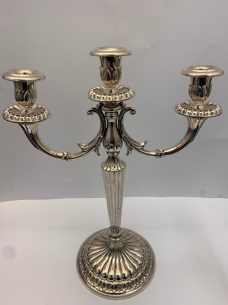 20th Century Pair of Silver Candelabra Made in Italy