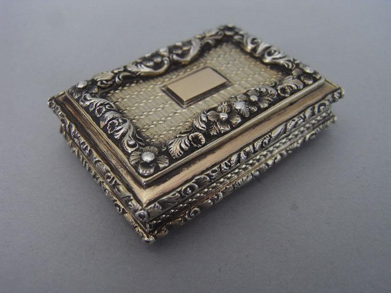 A Very Fine Silver Gilt Vinaigrette made in Birmingham in 1838 by Nathaniel Mills