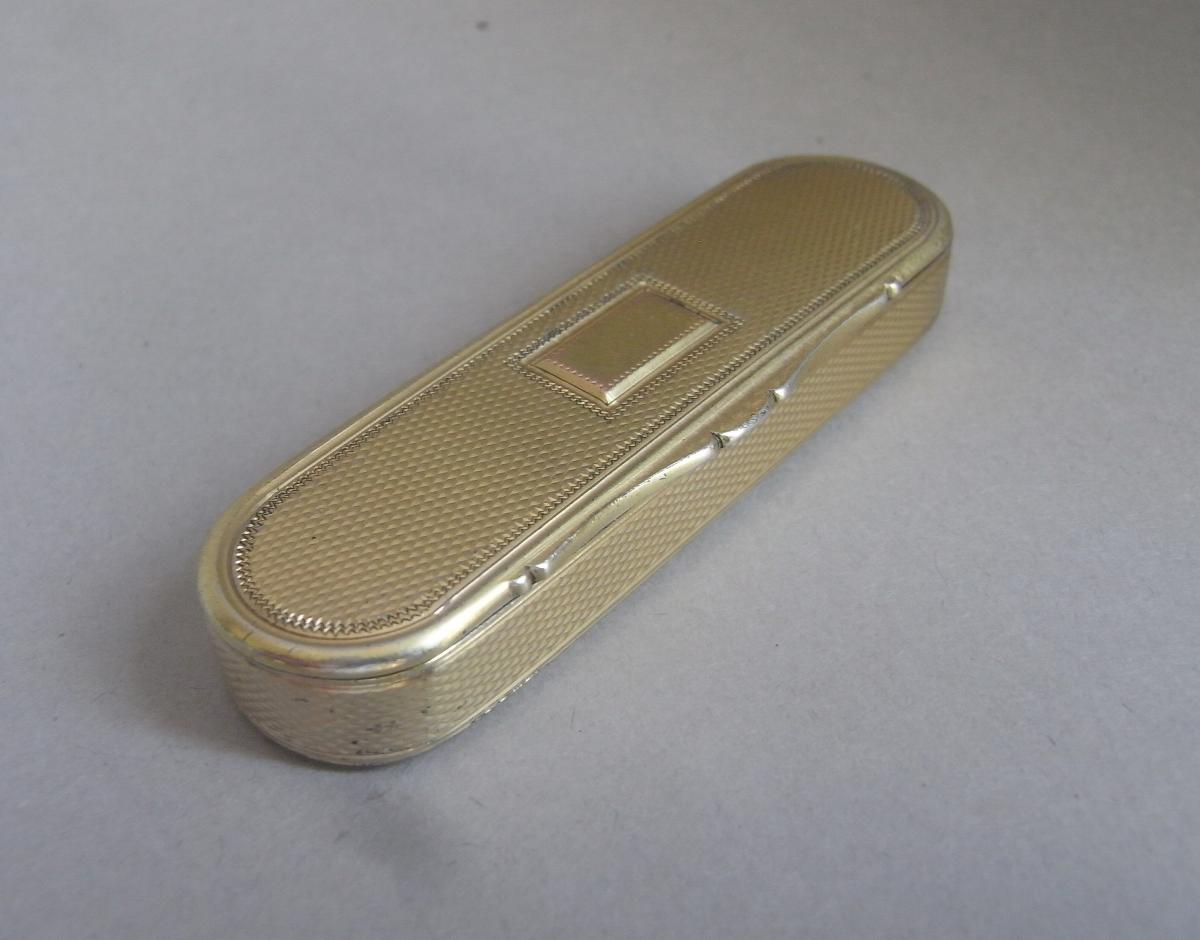 An Exceptional William IV Silver Gilt Toothpick Case Made in London in 1832 by Benoni Stephens