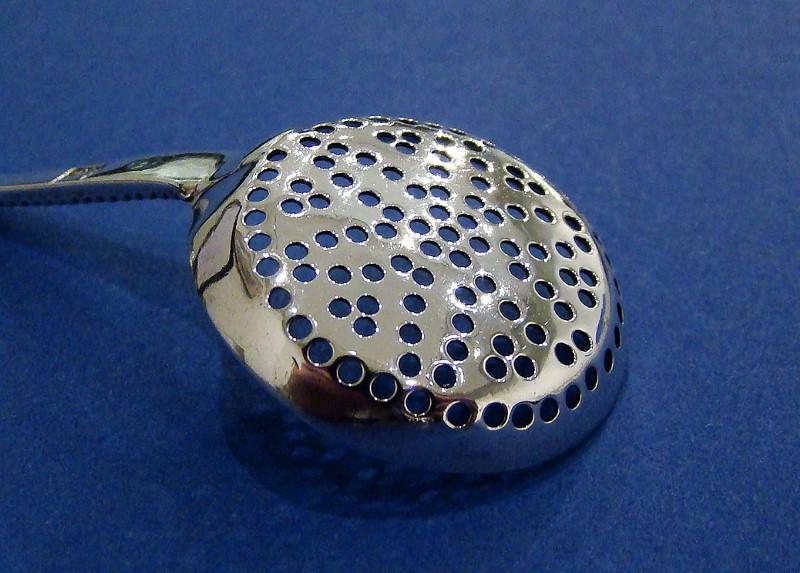 George III Silver 'Old English Bead' Pattern Spice Sifter Ladle