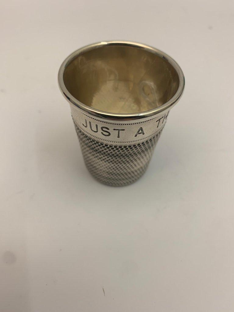 Small Silver Inscribed Thimble Cup