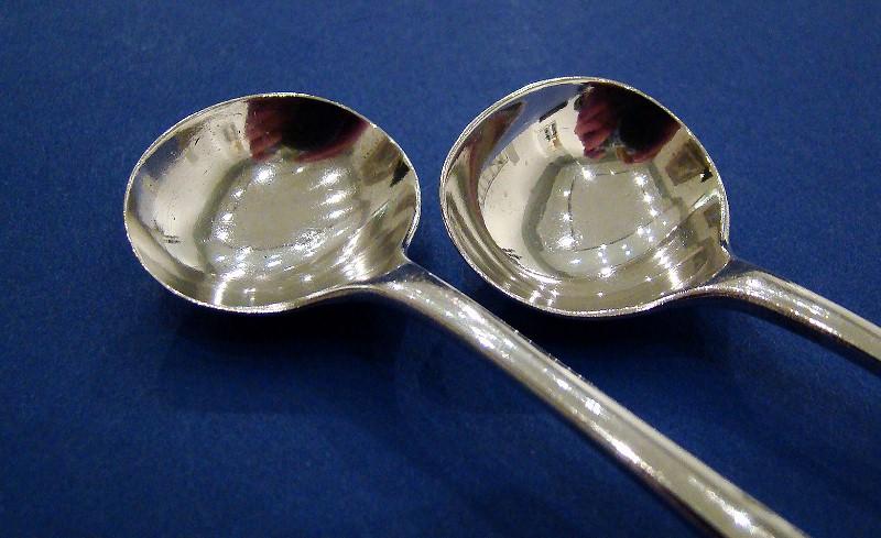 Pair of Victorian Silver 'Old English' Pattern Salt Spoons