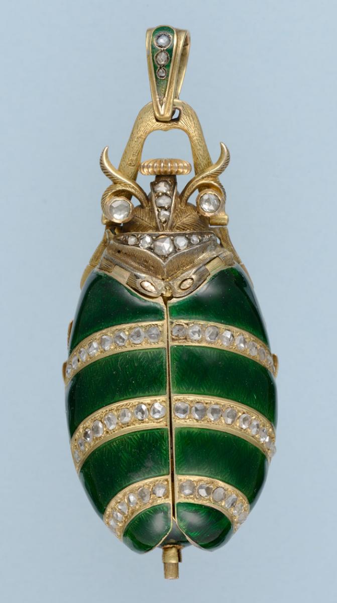 Gold and Enamel Beetle Form Watch