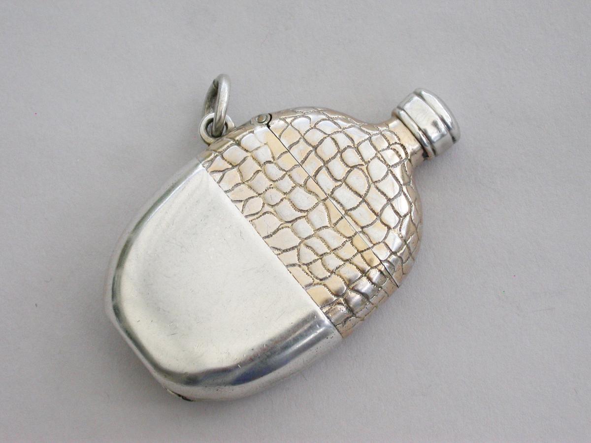 Victorian Novelty Silver Vesta Case -Hip Flask