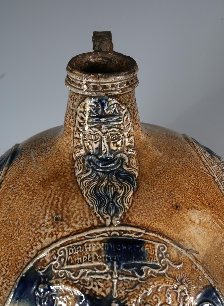 A Large Salt-Glazed Stoneware Bartmannskrug, Frechen