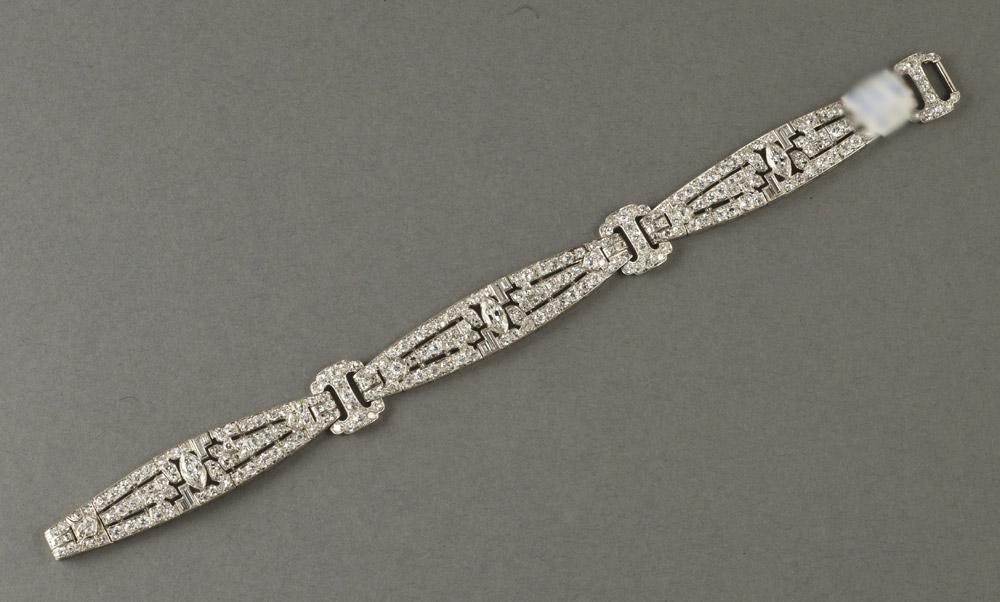 Platinum set Art Deco diamond bracelet