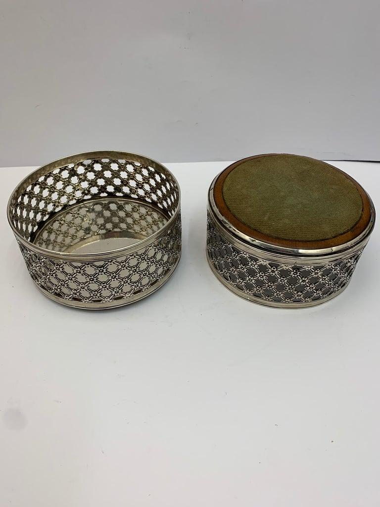 Pair of 19th Century English Pierced Silver Wine Coasters