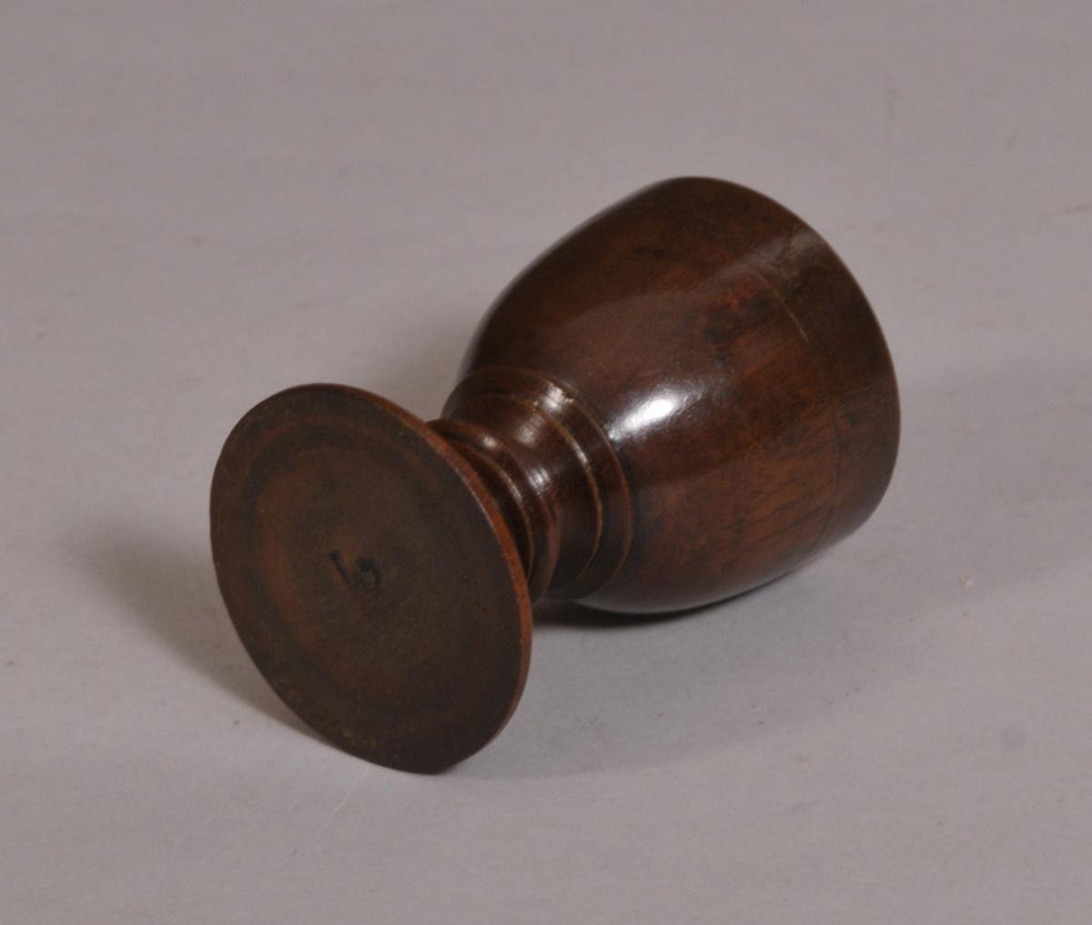 S/3739 Antique Treen 19th Century Mahogany Egg Cup