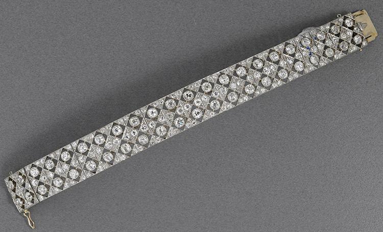 Edwardian Diamond and Platinum Bracelet / Choker