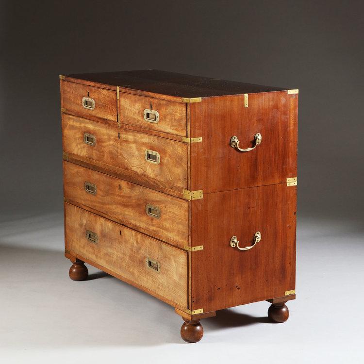 A Late 19th Century Campaign Chest of Drawers