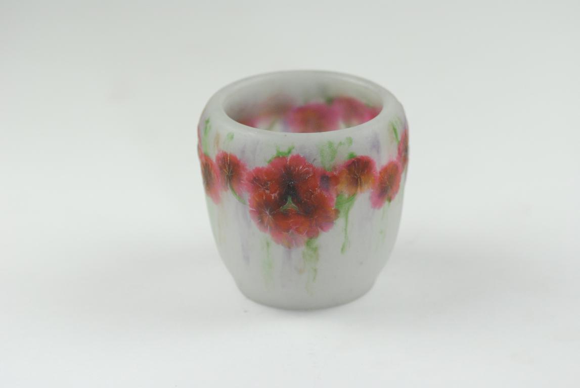 Gabriel Argy-Rousseau pate de verre Geranium Sauvage vase
