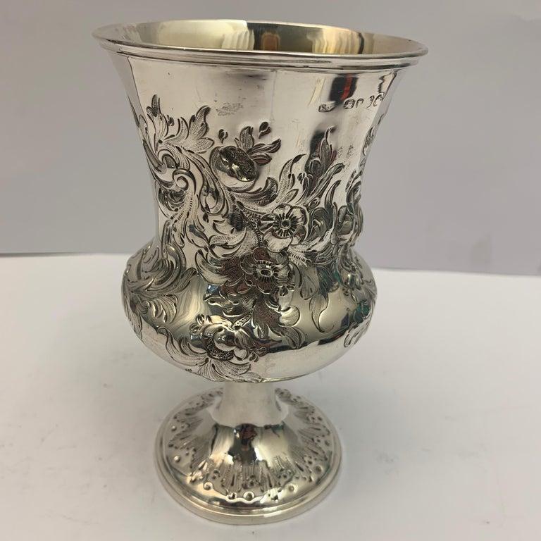 Silver goblet with gilt interior, 1857