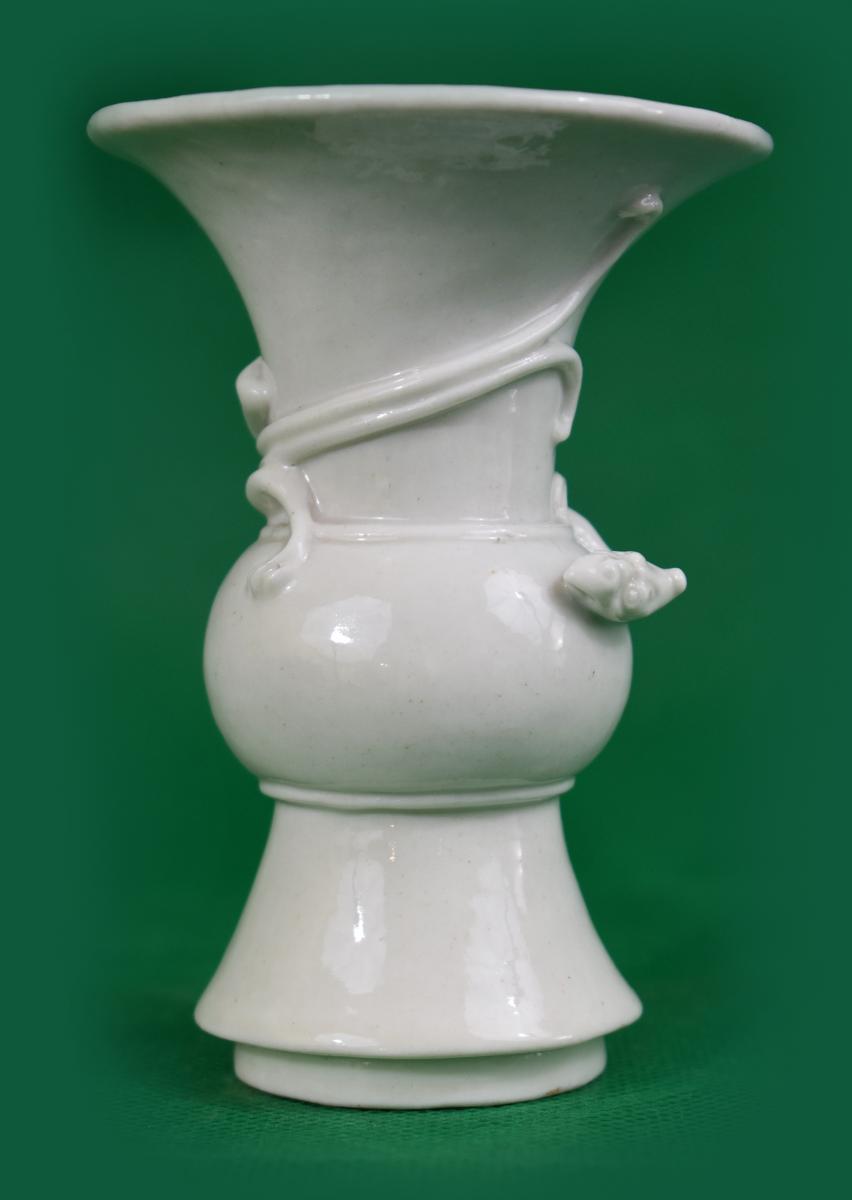 Blanc de Chine trumped shaped vase