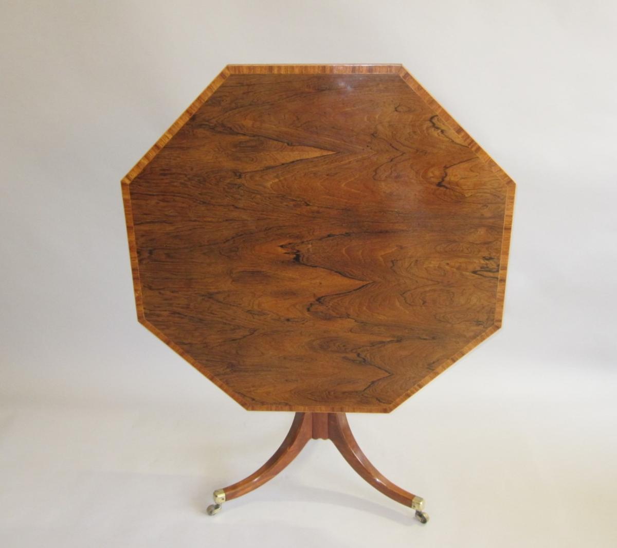 Sheraton rosewood octagonal table, circa 1795