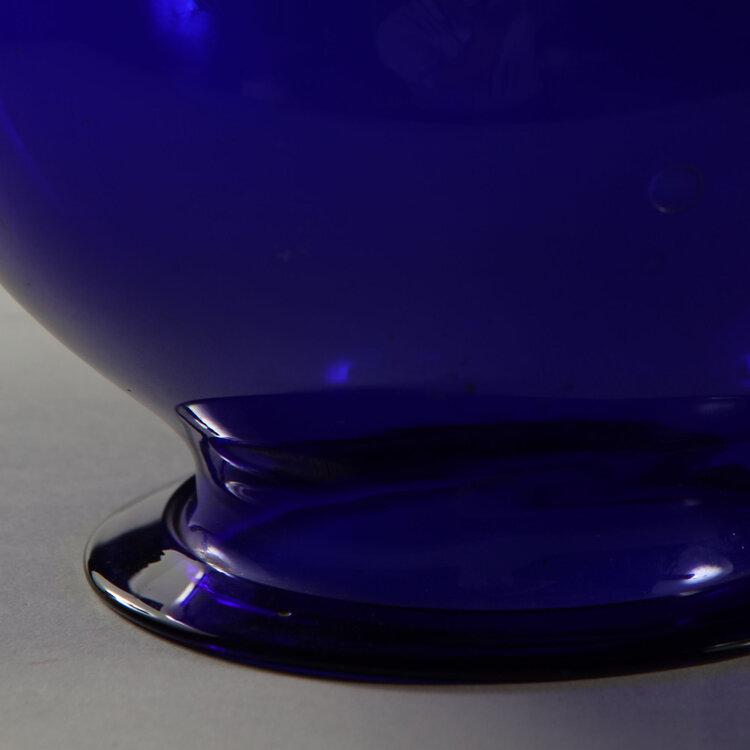A Pair of Imperial Blue Glass Lamps