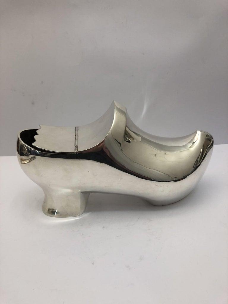 Silver Plated Spoon Warmer in the Shape of a Clog